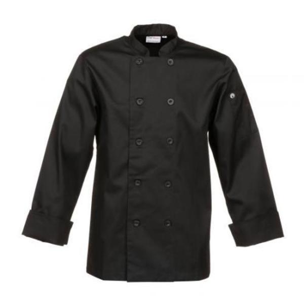 Chef Works Bastille Black Chef's Coat (L) BAST-BLK-L